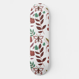 Skateboard Oiseaux motifs et papillons floraux sans soudure