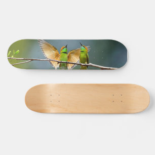 Skateboard Oiseaux verts s'éternisent dans les arbres Photogr