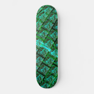 Skateboard 'Olhos azuis enquadrados', imagem riscada, borrada