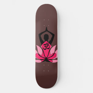 Skateboard OM Namaste Yoga de fleurs de lotus spirituelles en