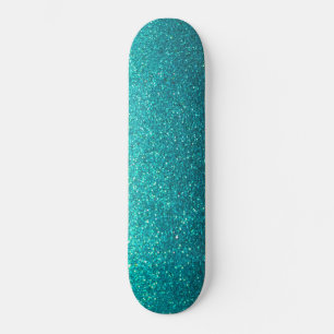 Skateboard Ombre Turquoise moderne Parties scintillant noire