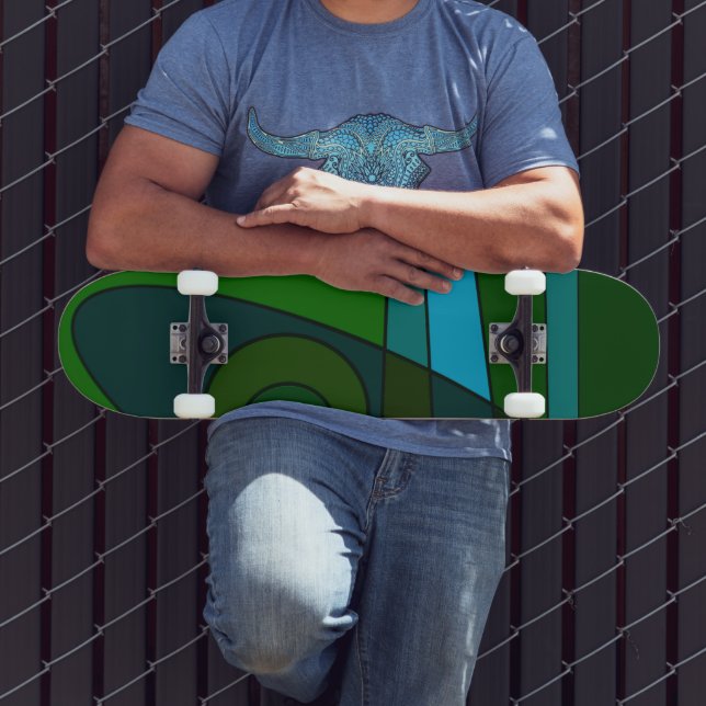 Skateboard Ombre verte Abstraite surf (Extérieur 3)