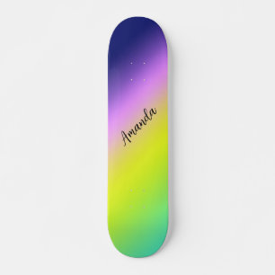 Skateboard Ombre violet jaune vert printemps couleurs été
