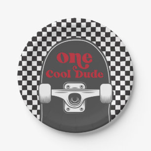 Skateboard One Cool Dude Geburtstag Papier Teller
