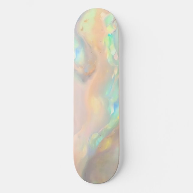 Skateboard Opale holographique à la mode colorée (Recto)