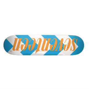 Skateboard Orange de dix-sept logos