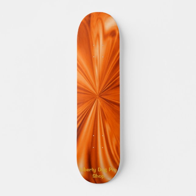 SKATEBOARD ORANGE RÉDUCTEUR DE FLAMING PRO SKATEBOARDS (Devant)