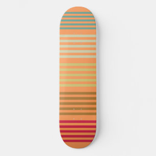 Skateboard Orange Retro Stripes