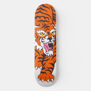 Skateboard Orange Tiger
