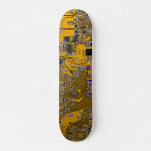 Skateboard Ordinateur Geek Circuit Board Light Orange