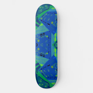 Skateboard Origami Chintz (L) Vert bleu