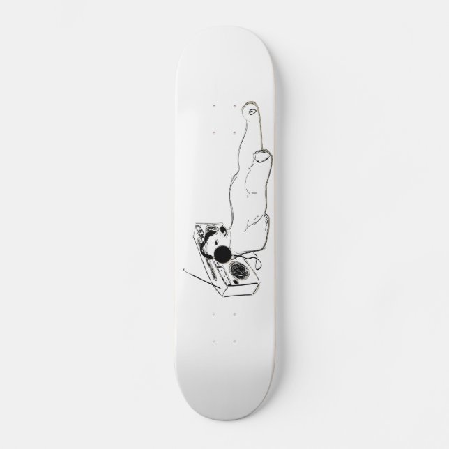 Skateboard ours blanc de détente de musique (Recto)