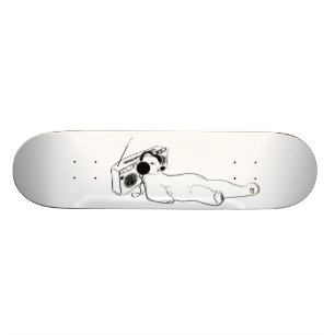 Skateboard ours blanc de détente de musique