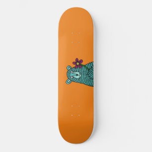 Skateboard Ours et fleurs