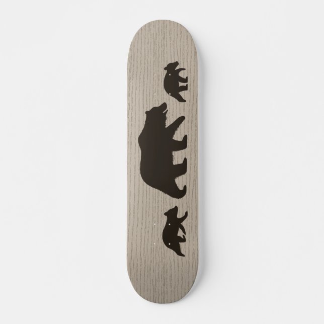 Skateboard Ours gris avec des silhouettes de CUB (Devant)