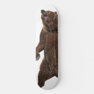 Skateboard Ours grizzli - Peinture en acrylique