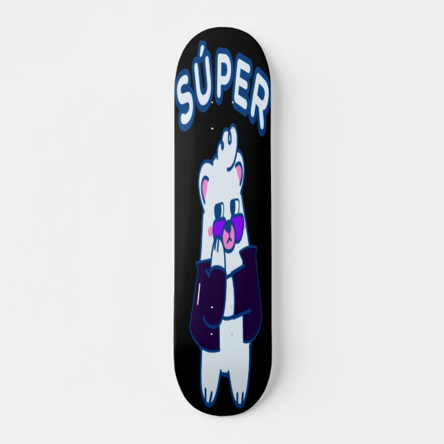 Skateboard Ours polaire cool (Devant)