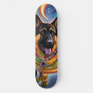 Skateboard Outta This World Trippy German Shepherd