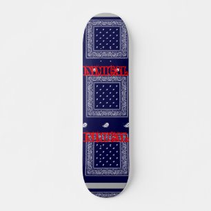 Skateboard Paisley bleu immatériel