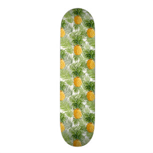 Skateboard Palmettes et ananas tropicaux