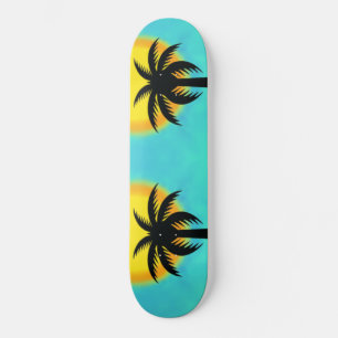 SKATEBOARD PALMIER SOLEIL EN ARBRE BLEU SKATEBOT