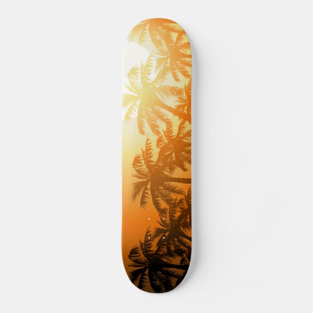 Skateboard Palmiers tropicaux au coucher du soleil (Recto)