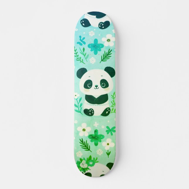 Skateboard Panda Bear Motif Vert Imprimer (Devant)
