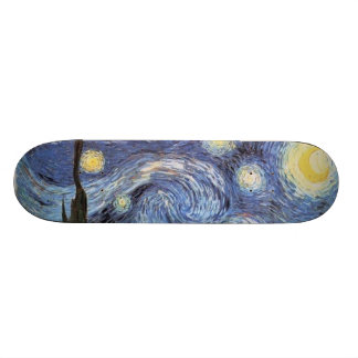 Skateboard Panneau customisé de patin de nuit étoilée de Van