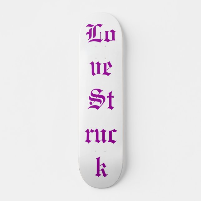 Skateboard Panneau de patin frappé par amour blanc (Devant)