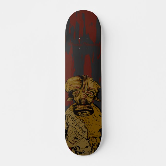 Skateboard Panneaux de patin de zombi de masque de gaz (Devant)