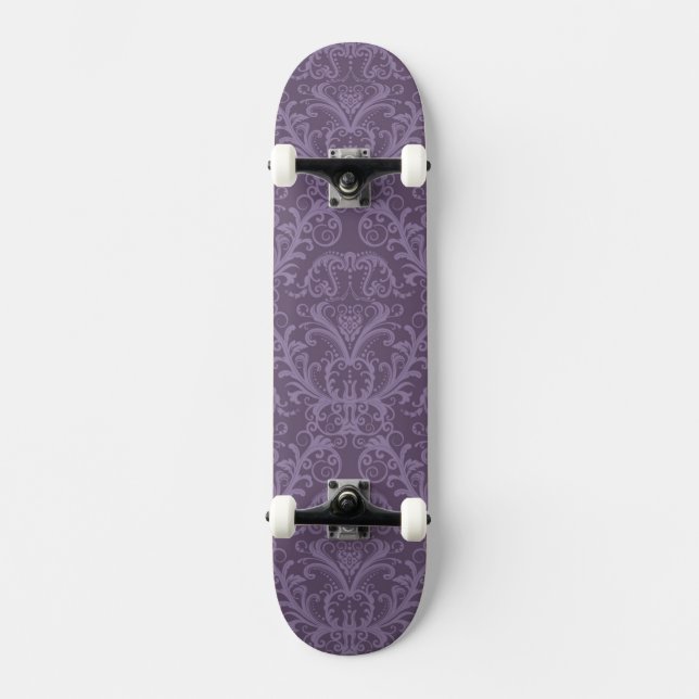 Skateboard Papier peint floral pourpre 2 (Recto)