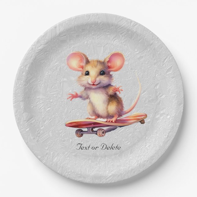 Skateboard-Papiertafel für Wasserfarben Pappteller (Vorderseite)