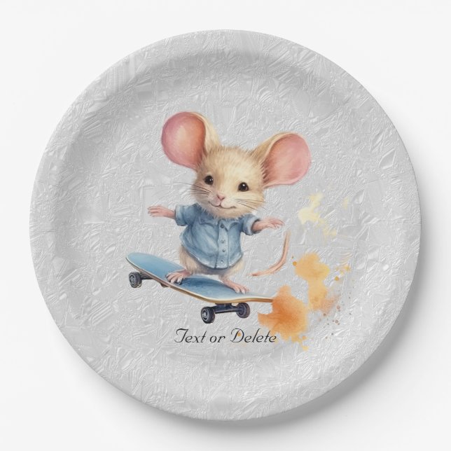 Skateboard-Papiertafel für Wasserfarben Pappteller (Vorderseite)