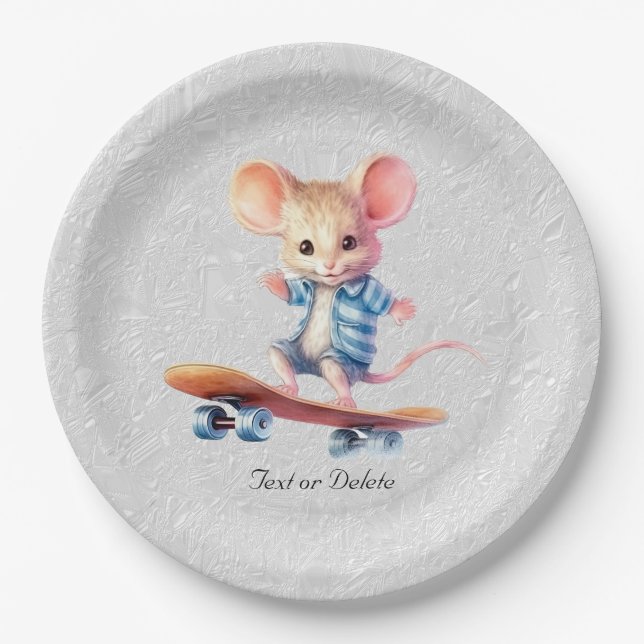 Skateboard-Papiertafel für Wasserfarben Pappteller (Vorderseite)