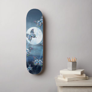 Skateboard Papillon au Clair de Lune
