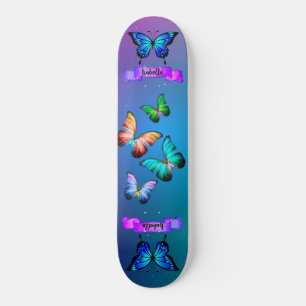Skateboard Papillons diaphanes Aqua Dragonfly Mandala S