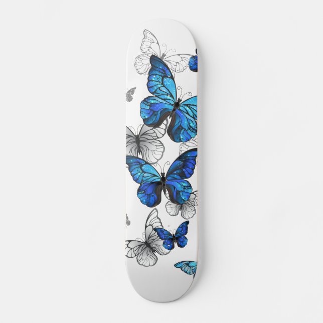 Skateboard Papillons volants bleus Morpho (Recto)