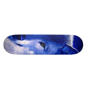 Skateboard Par la lumière de la planche à roulettes bleue d