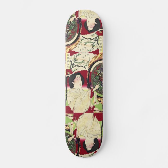 Skateboard parapluie traditionnel kimono japonais geisha (Recto)
