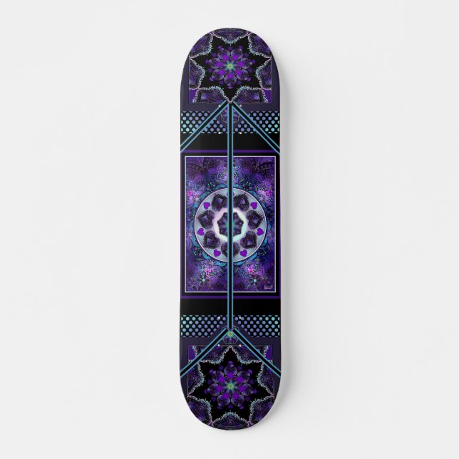 Skateboard Parapluie violet & coeurs .7 (Devant)