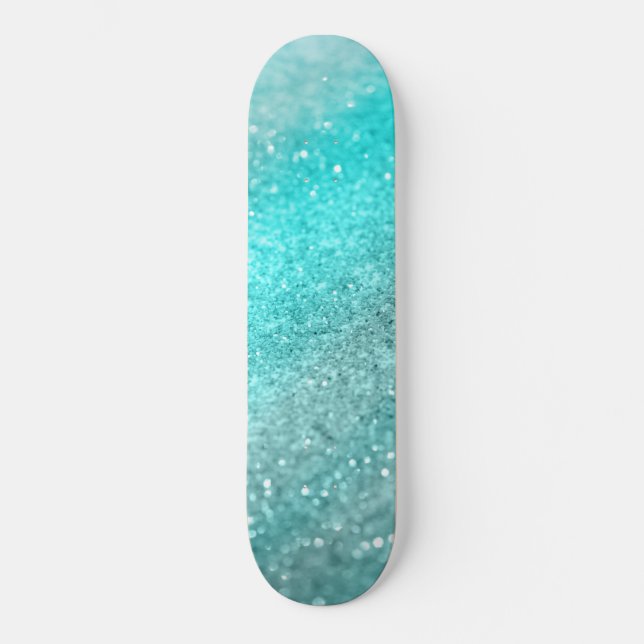 Skateboard Parties scintillant Aqua Turquoise Océan #1 (Recto)