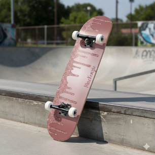 Skateboard Parties scintillant d'or rose rose Cool fille gout