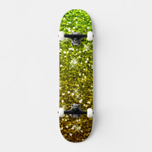Skateboard Parties scintillant en or vert clair chatoyantes