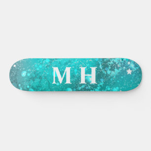 Skateboard Parties scintillant Fille Sirène verte Monogramme 