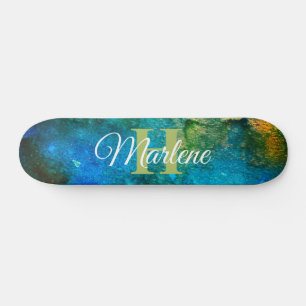 Skateboard Parties scintillant Girly Green Mermaid Monogramme