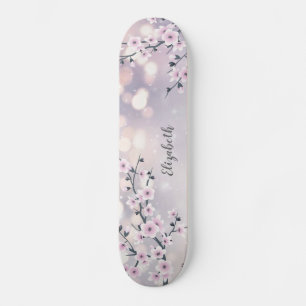 Skateboard Parties scintillant Mauve Bokeh en fleurs de ceris