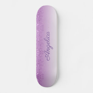 Skateboard Parties scintillant personnalisée à goutte viole