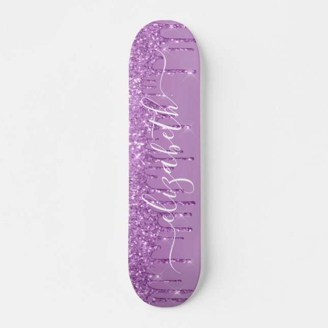 Skateboard Parties scintillant pourpre de goutte personnalisé (Devant)