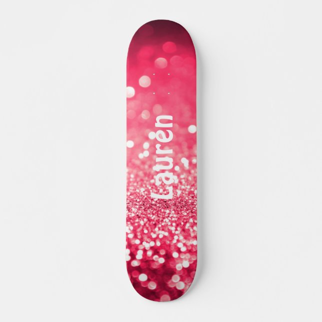 Skateboard Parties scintillant Rose Faux Personnalisé Girls S (Devant)