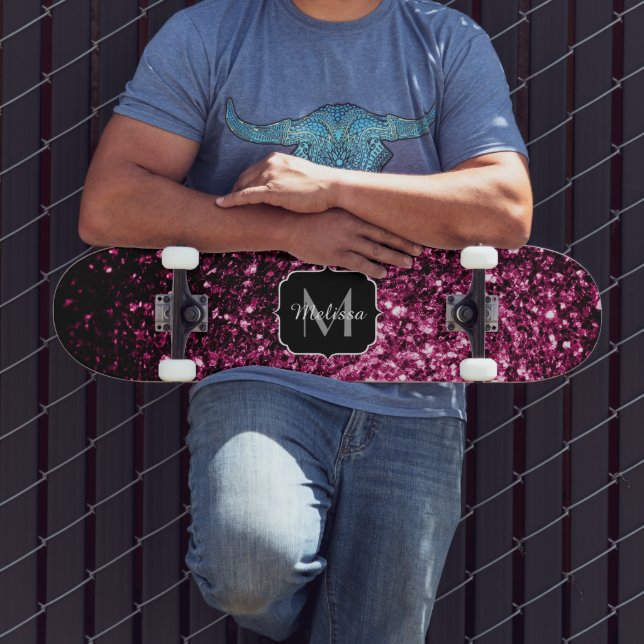 Skateboard Parties scintillant rose foncé brillant scintille  (Extérieur 3)